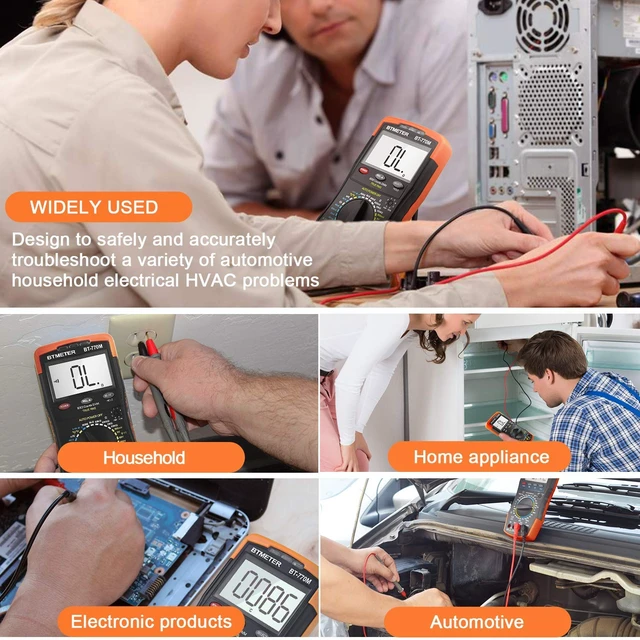 Alt view image 7 of 7 - Digital Multimeter TRMS 6000 Count, BT-770M Auto/Manual Ranging DMM Electrical Meter Tester for AC/DC Amp, AC/DC Volt, Ohm Capacitance Frequency Continuity Temperature NCV, Auto Backlight