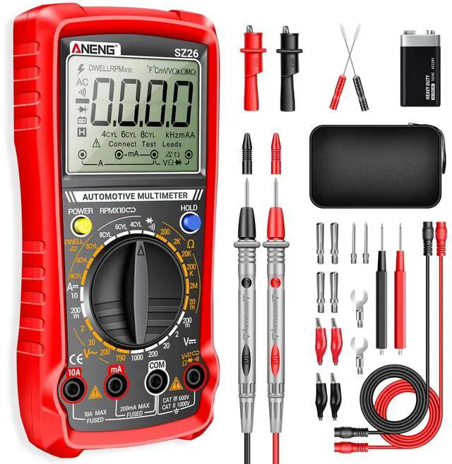 Main image of SZ26 Digital Multimeter, Engine Analyzer, 500-10000 RPM Tachometer