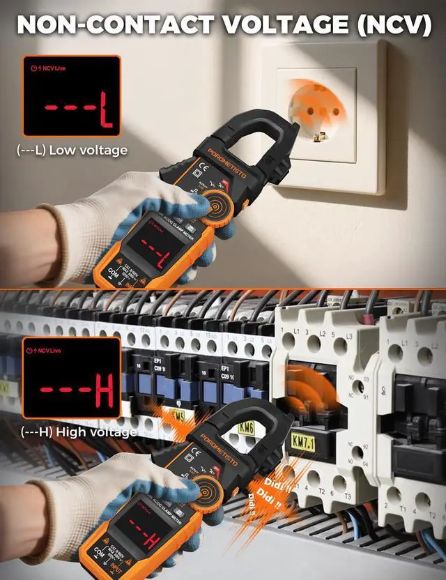 Alt view image 6 of 7 - Inrush Clamp Meter,CM06 Clamp Multimeter, 6000 Counts 600A,