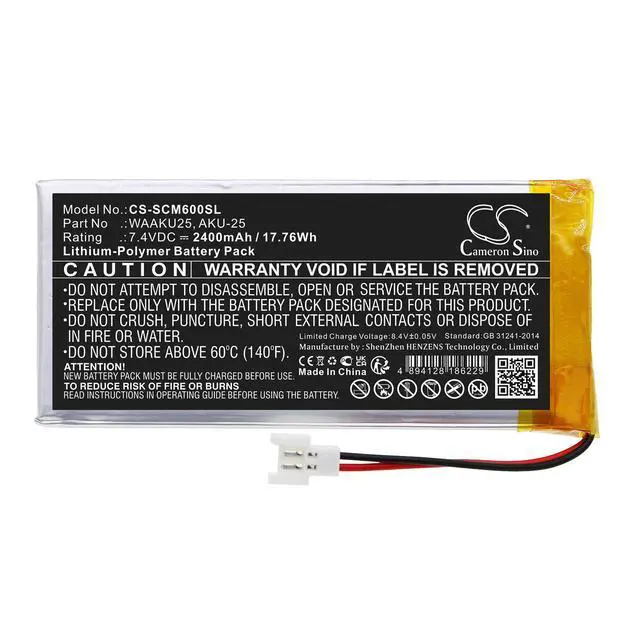 Alt view image 3 of 5 - CS 2400mAh / 17.76Wh Replacement Battery for SONEL CMM-60 Multimeter, WAAKU25, AKU-25