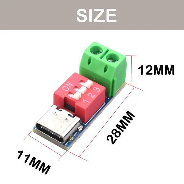 Alt view image 2 of 7 - 5PCS USB-C PD Trigger Board Module 100W, PD/QC Decoy Fast Charge Power Delivery Trigger Adapter, USB Type-C to 5V/9V/12V/15V/20V Voltage Converter for Charger and Power Testing-Green