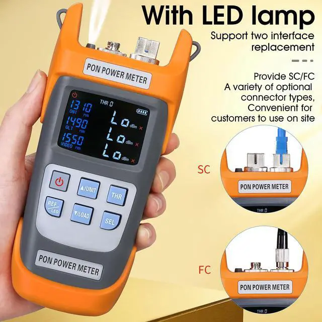 Alt view image 4 of 7 - Fiber Optic PON Optical Power Meter A-330U UPC Interface 1310/1490/1550nm