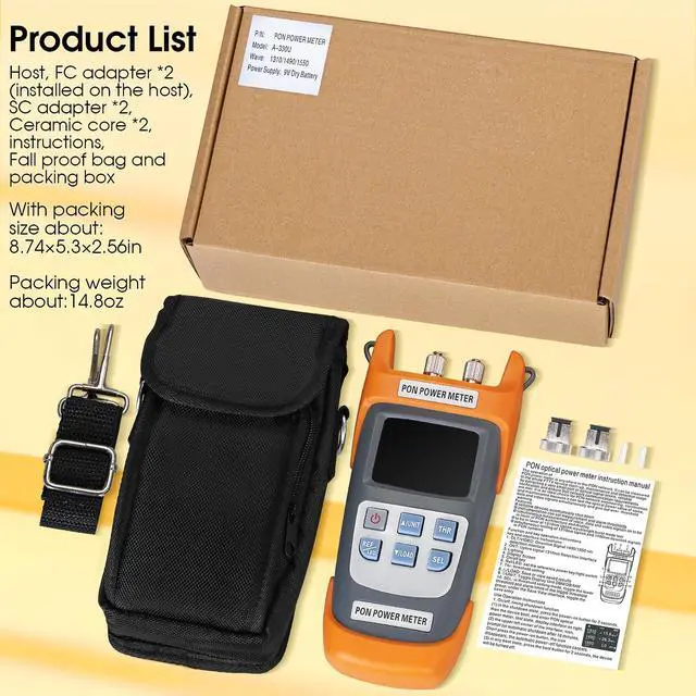 Alt view image 7 of 7 - Fiber Optic PON Optical Power Meter A-330U UPC Interface 1310/1490/1550nm