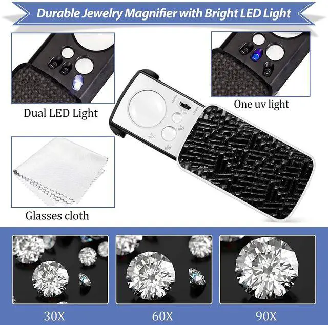 Alt view image 6 of 7 - Diamond Tester 200g/0.01g Scale + 30X 60X 90X Jewelers Loupe
