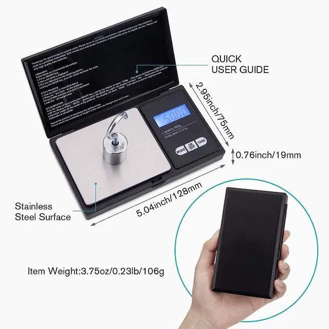 Alt view image 7 of 7 - Diamond Tester 200g/0.01g Scale + 30X 60X 90X Jewelers Loupe