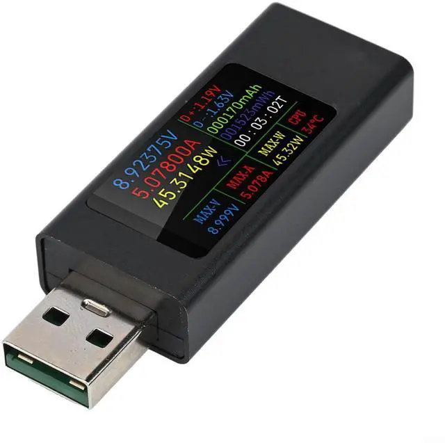 Main image of KWS-MX23 USB Tester Meter 1.06" IPS Display, 4-30V 0-12A Voltage Current Monitor with CNC Metal Shell for Mobile Phone for charger Power Bank Data Cable Testing