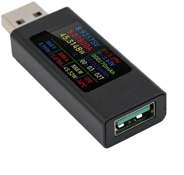 Alt view image 2 of 7 - KWS-MX23 USB Tester Meter 1.06" IPS Display, 4-30V 0-12A Voltage Current Monitor with CNC Metal Shell for Mobile Phone for charger Power Bank Data Cable Testing