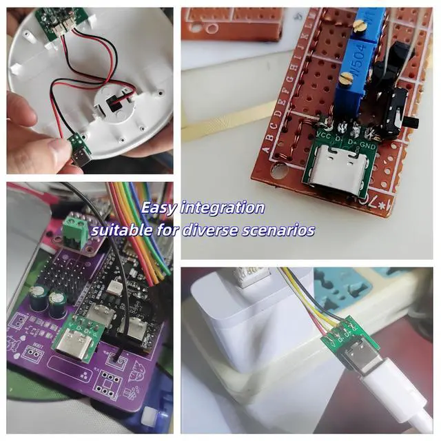 Alt view image 5 of 6 - 20 Pack USB 3.1 Type C Connector Board DIY Serial Basic Breakout Female Connector for Data Line Wire Cable Transfer USB C Breakout Board 2.54mm