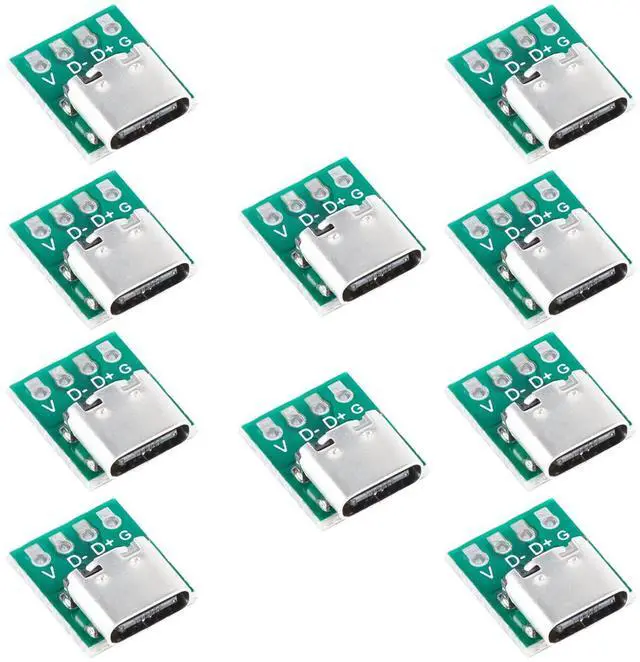 Main image of 10Pcs Type C to 2.54mm Connector Board USB 3.1 16P Test PCB Board PCB Converter Pinboard Adapter Board 2.54mm 16Pin Female Connector Test Board for Data Line Wire Cable Transfer