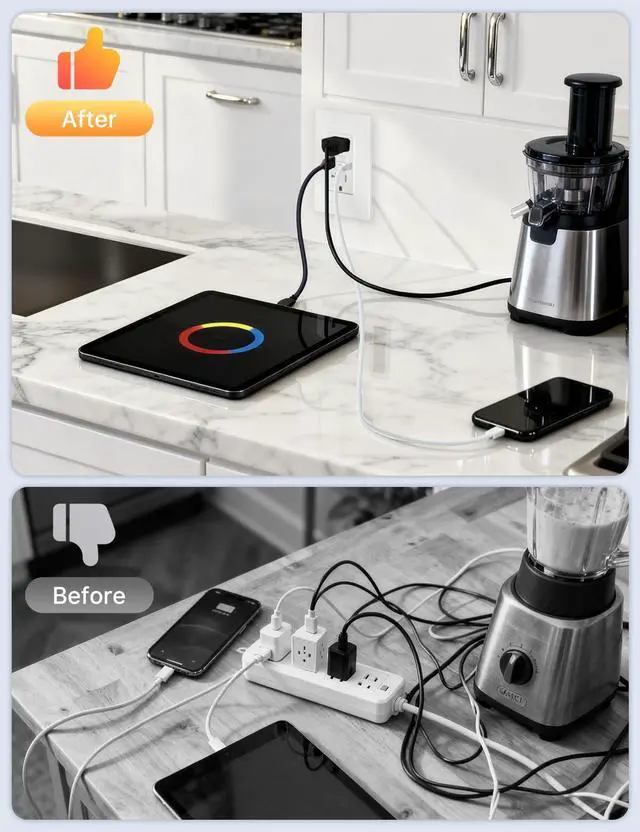 Alt view image 3 of 7 - 20 Amp GFCI USB Outlet with Type C & A, Tamper Resistant
