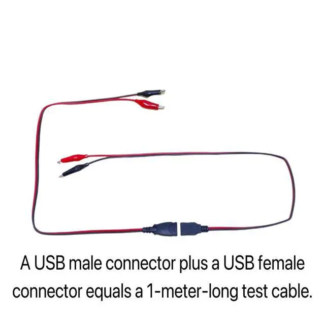 Alt view image 3 of 5 - 50cm 24AWG USB Male to Female Jumper Wires with Alligator Clips