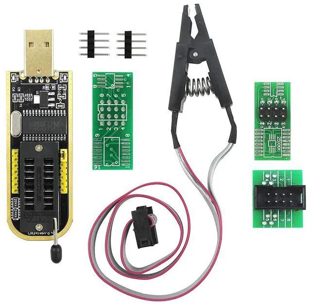 Main image of SOP8 SOIC8 Test Clip and CH341A USB Programmer Flash for Most of 24 25 Series BIOS Chip with PDF Tutorial