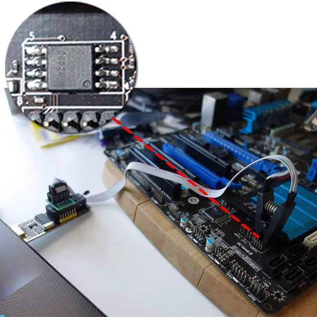 Alt view image 6 of 7 - SOP8 SOIC8 Test Clip and CH341A USB Programmer Flash for Most of 24 25 Series BIOS Chip with PDF Tutorial