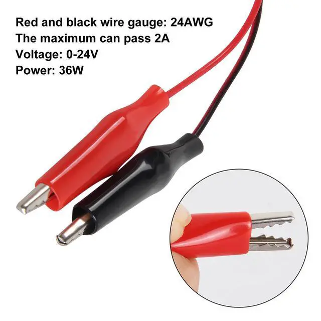 Alt view image 3 of 6 - 5pcs USB Female to Alligator Clip Adapter Cable Alligator Clip Jumper Probe Test Wire 24AWG Adapter Red and Black for Testing The Circuit