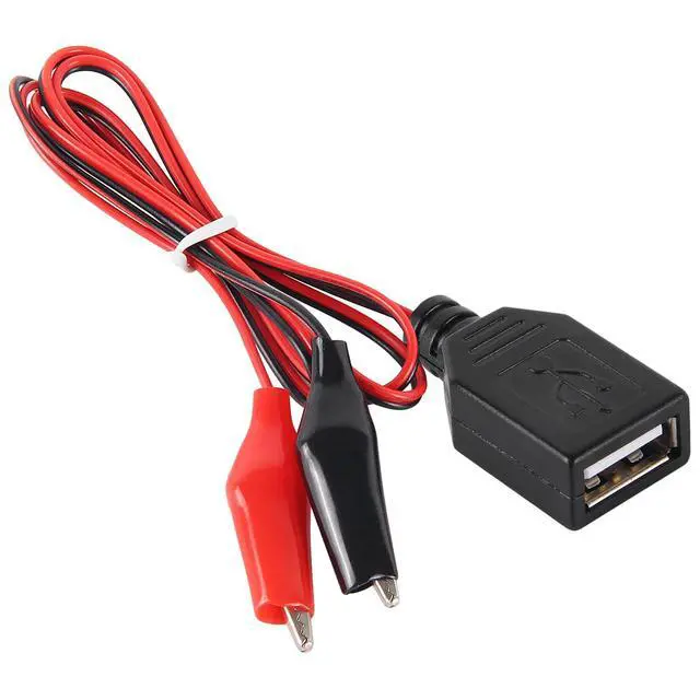 Alt view image 6 of 6 - 5pcs USB Female to Alligator Clip Adapter Cable Alligator Clip Jumper Probe Test Wire 24AWG Adapter Red and Black for Testing The Circuit