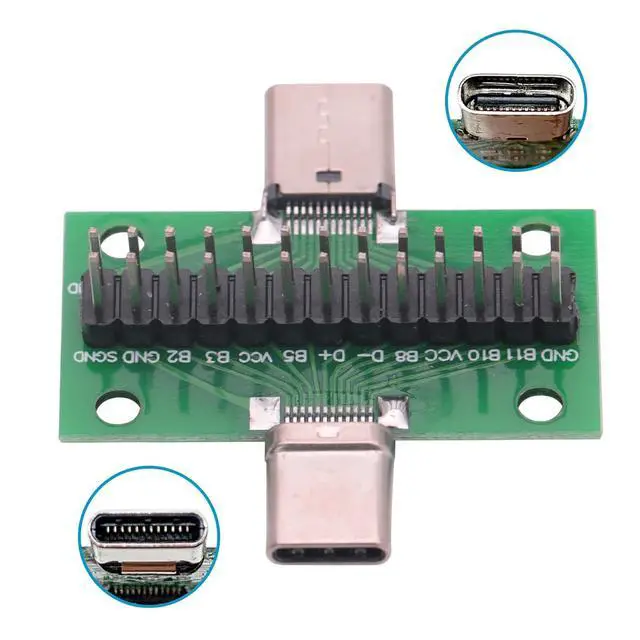 Alt view image 3 of 5 - 2Pcs USB 3.1 Type-C Male to Female 24P Test Board