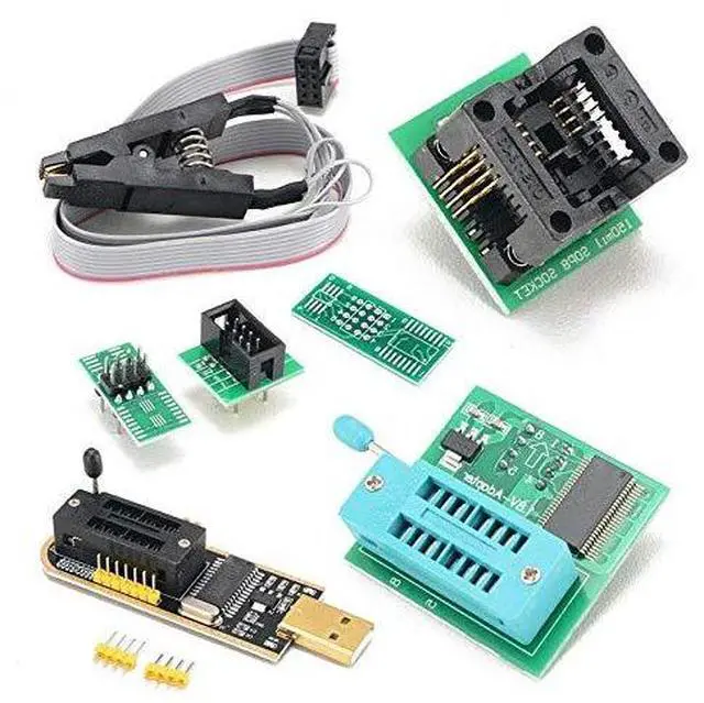 Main image of CH341A 24 25 Series EEPROM Flash BIOS USB Programmer+SOIC8 SOP8 Test Clip+SPI Flash 1.8V Adapter+SOP8 SOIC8 to DIP8 Adapter Socket Converter