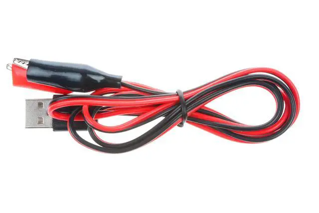 Alt view image 2 of 6 - Alligator Clip to USB Male Test Wire Adapter Red Black Wire Alligator Clip Test Cable 3.2ft (Pack of 2)