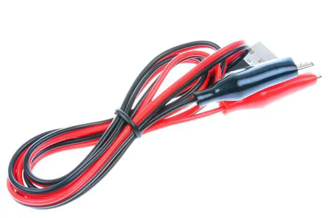 Alt view image 3 of 6 - Alligator Clip to USB Male Test Wire Adapter Red Black Wire Alligator Clip Test Cable 3.2ft (Pack of 2)