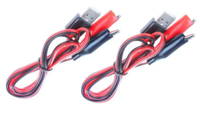Alt view image 6 of 6 - Alligator Clip to USB Male Test Wire Adapter Red Black Wire Alligator Clip Test Cable 3.2ft (Pack of 2)