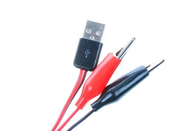 Alt view image 4 of 6 - Alligator Clip to USB Male Test Wire Adapter Red Black Wire Alligator Clip Test Cable 3.2ft (Pack of 2)