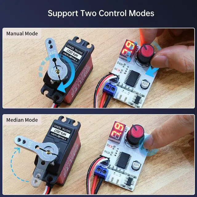 Alt view image 2 of 7 - RC Digital Servo Tester 1 Channels Motor Servo Controller Centering Tool with Over-Current Protection & 2 Control Modes for RC Car Airplane Robots Tester Tool