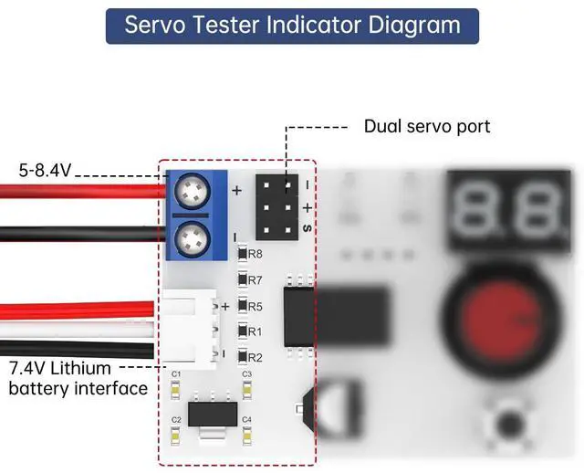 Alt view image 7 of 7 - RC Digital Servo Tester 1 Channels Motor Servo Controller Centering Tool with Over-Current Protection & 2 Control Modes for RC Car Airplane Robots Tester Tool