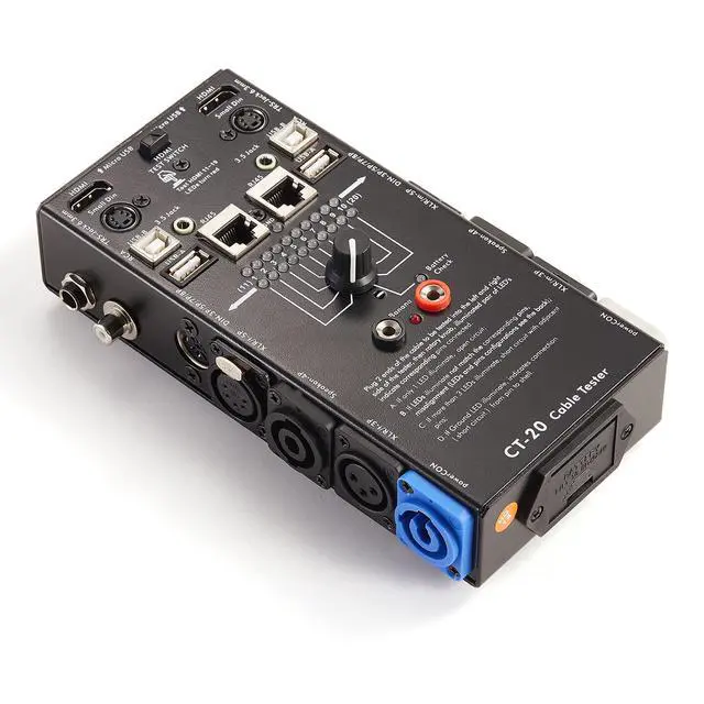 Alt view image 2 of 7 - . 15-Plug Audio Cable Tester Line Finder Black 15-in-1 Cables Checker 10-Way Switch Wire Tracker with LED Indicators, Rectangular
