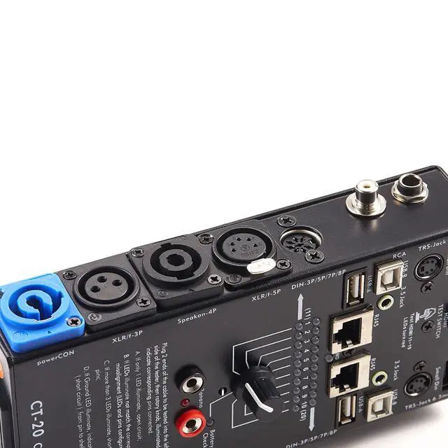 Alt view image 4 of 7 - . 15-Plug Audio Cable Tester Line Finder Black 15-in-1 Cables Checker 10-Way Switch Wire Tracker with LED Indicators, Rectangular