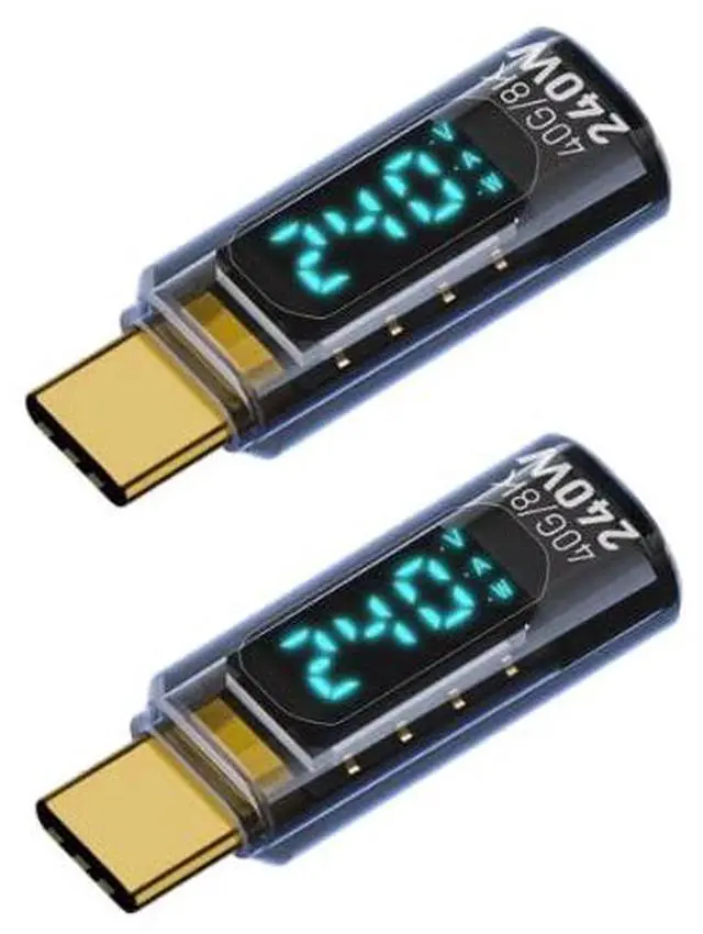 Main image of USB C 8K 40Gbps Mini Digital Meter USB 4.0 Type-C Extension Adapter Display Voltage Current Power 240W Color Blue- 2 pcs