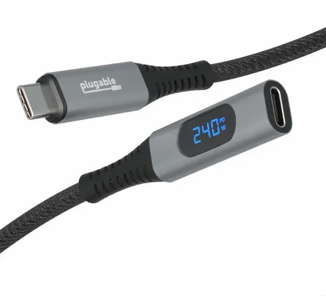 Main image of USB C Extension Cable 3.3 Ft, Digital Power Meter Tester for Monitoring USB-C Connections, Supports Fast Charging up to 240W, 4K 60Hz Display, 10Gbps Data, Digital Multimeter Tester