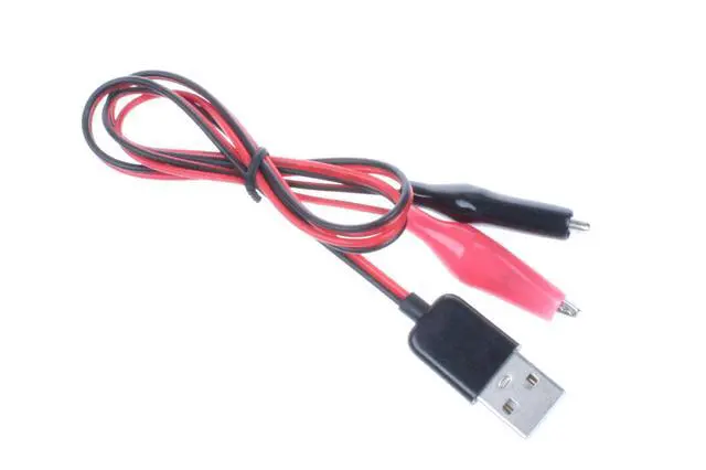 Alt view image 2 of 4 - Alligator Clip to USB Male Test Wire Adapter Red Black Wire Alligator Clip Test Cable Length 3.2 feet (Pack of 2)