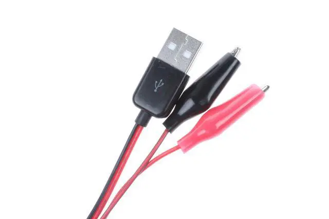Alt view image 4 of 4 - Alligator Clip to USB Male Test Wire Adapter Red Black Wire Alligator Clip Test Cable Length 3.2 feet (Pack of 2)