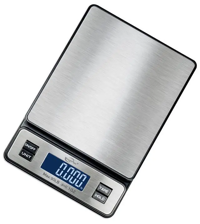 Alt view image 7 of 7 - W-2809 90 LB X 0.1 OZ Durable Stainless Steel Digital Postal Scale, Shipping Scale With AC adapter, 1 Pack