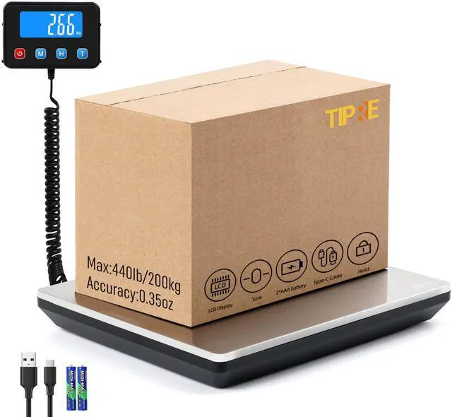 Main image of Shipping Scale 440lbs for Packages, Heavy Duty Digital Postal Scale with LCD Display 0.35 oz High Precision Express Scale with Type-C Charging & Batteries Smart Hold/Tare for Small Business Home