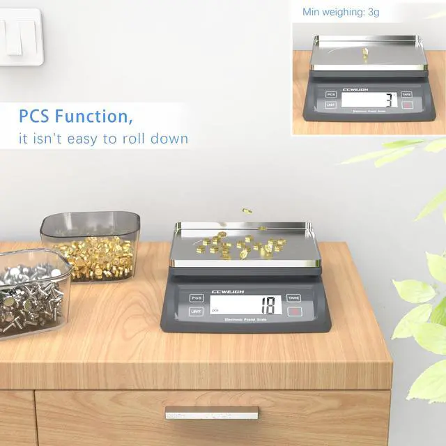 Alt view image 6 of 7 - Postal Scale Transport Scale 30kg/1g, 66lb with Battery and Stainless Steel Scale Plate, can be in Home Kitchen, Postal, Transport, Parcel, Supermarket with Fruit Scale