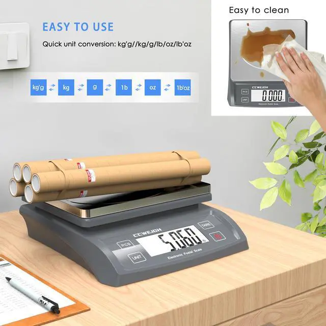 Alt view image 7 of 7 - Postal Scale Transport Scale 30kg/1g, 66lb with Battery and Stainless Steel Scale Plate, can be in Home Kitchen, Postal, Transport, Parcel, Supermarket with Fruit Scale
