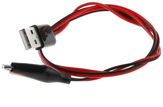 Alt view image 5 of 5 - Crocodile Clamps Test Wire 50cm/19.69inch Double Alligator Clips to USB Male Connector Cable Copper Test Lead for Testing Circuit