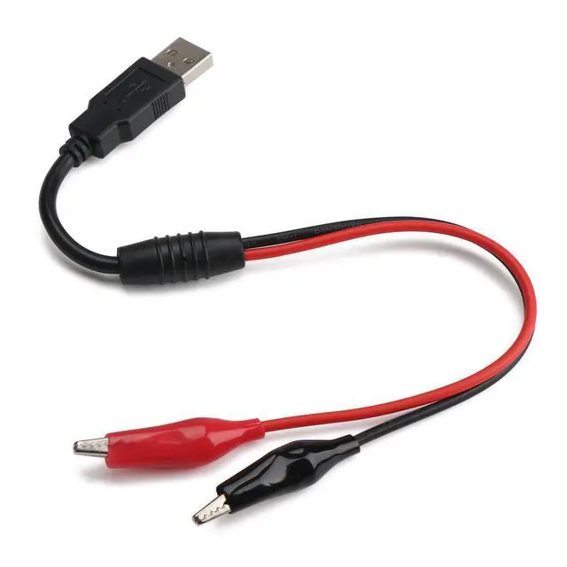 Alt view image 2 of 6 - 18 AWG USB to Alligator Clips with Wires - USB Male to Female Ports Test Leads with Alligator Clips Electrical Testing 13.35 inches 3-5A