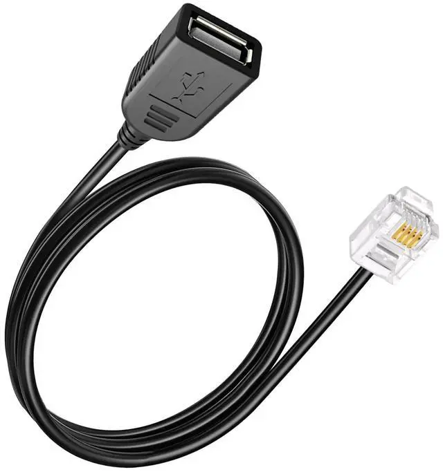 Main image of RJ116p4c Male to USB Female, RJ11 to USB Modem Adapter, for Telephone Interface Testing Connectors, Telephone Communication, Fax Machines, Modem Adapters (30cm)