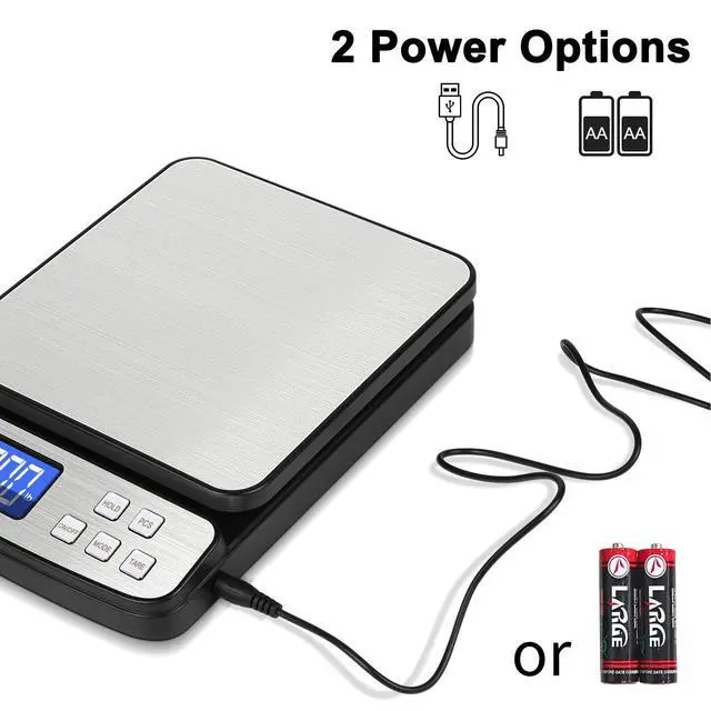 Alt view image 3 of 7 - Digital Shipping Postal Scale 88lb x 0.1oz, Stainless Steel Platform