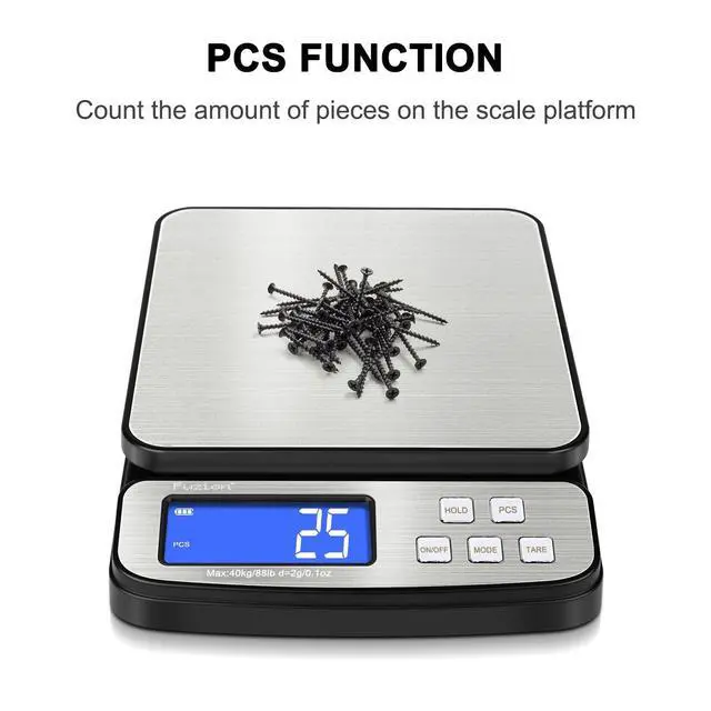 Alt view image 6 of 7 - Digital Shipping Postal Scale 88lb x 0.1oz, Stainless Steel Platform