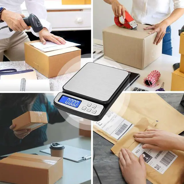 Alt view image 7 of 7 - Digital Shipping Postal Scale 88lb x 0.1oz, Stainless Steel Platform