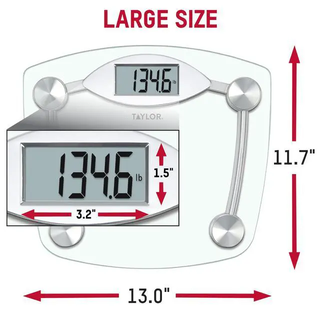 Alt view image 6 of 7 - Digital Bathroom Scale, Body Weight Scale, Instant On and Off, 400 lb Capacity, Sturdy Clear Glass with Chrome-Finish Base