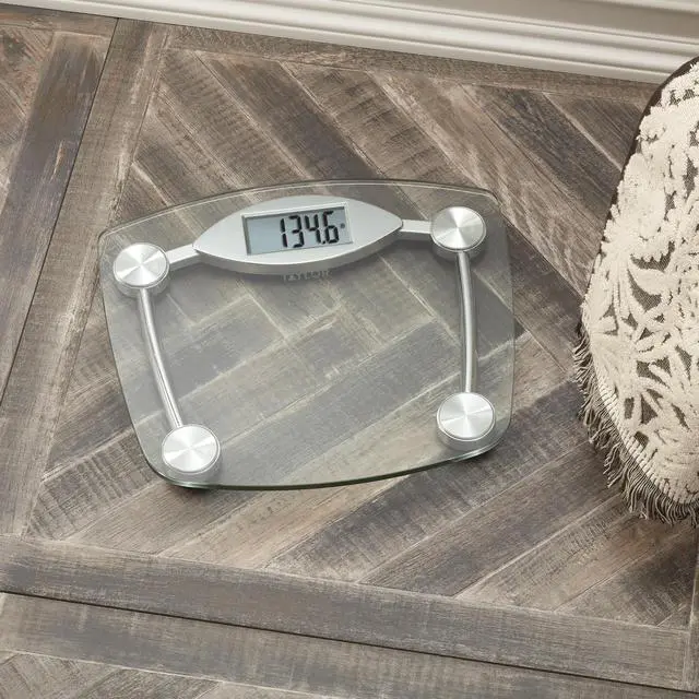 Alt view image 5 of 7 - Digital Bathroom Scale, Body Weight Scale, Instant On and Off, 400 lb Capacity, Sturdy Clear Glass with Chrome-Finish Base