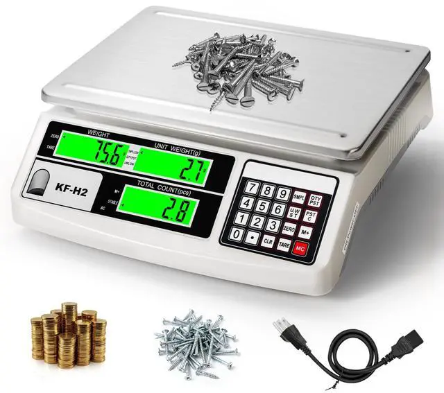 Main image of Industrial Counting Scale, 30kg/0.5g Digital Coin Scale for Coin, Parts, High Precision Electronic Gram Scale with RS232 Port for Connecting Computer or Printer,kg/g/lb Switching, LCD Display
