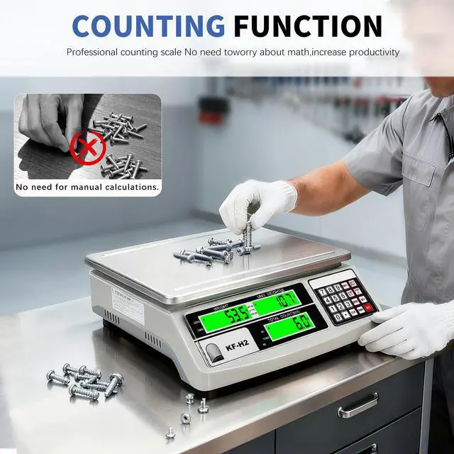 Alt view image 3 of 7 - Industrial Counting Scale, 30kg/0.5g Digital Coin Scale for Coin, Parts, High Precision Electronic Gram Scale with RS232 Port for Connecting Computer or Printer,kg/g/lb Switching, LCD Display
