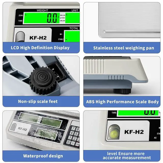 Alt view image 7 of 7 - Industrial Counting Scale, 30kg/0.5g Digital Coin Scale for Coin, Parts, High Precision Electronic Gram Scale with RS232 Port for Connecting Computer or Printer,kg/g/lb Switching, LCD Display