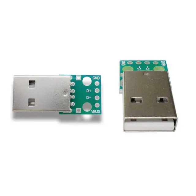 Alt view image 2 of 5 - 20Pcs USB-A Male DIP Breakout Board 2.54mm Pitch PCB Test Module