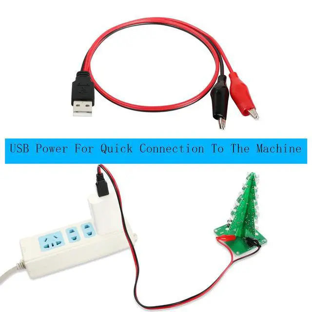 Alt view image 7 of 7 - Alligator Clip Jumper Probe to USB Male and Female Test Wre 18AWG Adapter Red and Black Wire Alligator Clip Test Wire 50 cm for Testing the Circuit